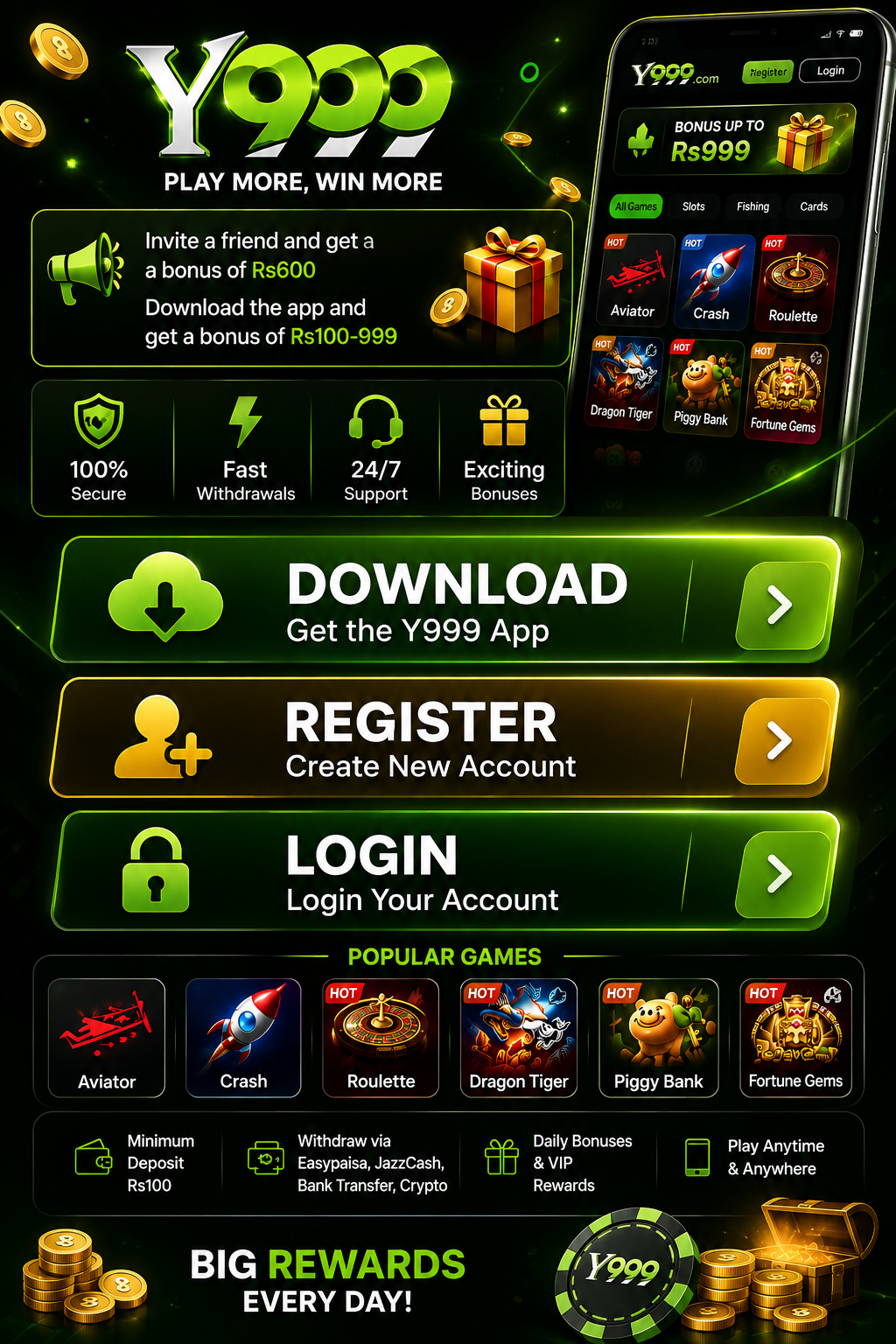 Y999 Game Download Register and Login